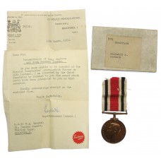 George VI Special Constabulary Long Service Medal in Box - Wallace A. Watson, Bradford Special Constabulary