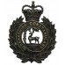 Berkshire Constabulary Black Wreath Helmet Plate - Queen's Crown