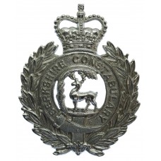 Berkshire Constabulary Chrome Wreath Helmet Plate - Queen's Crown