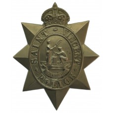 St. Vincent Police Helmet Plate (c.1902-39)