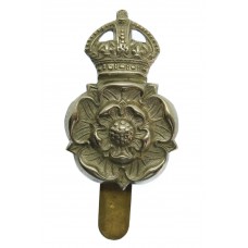 Yorkshire Dragoons White Metal Cap Badge - King's Crown