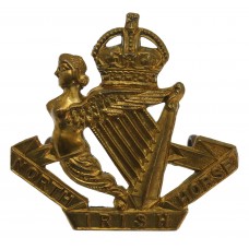 North Irish Horse Brass Cap Badge - King's Crown