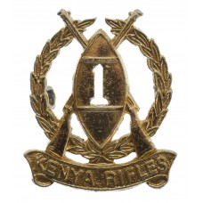 1st Kenya Rifles Anodised (Staybrite) Cap Badge