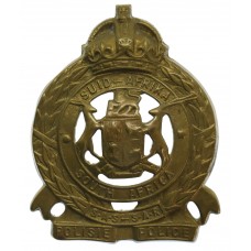 South African Railways Police Helmet Plate - King's Crown 