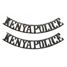 Pair of Kenya Police (KENYA POLICE) Chrome Shoulder Titles