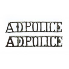 Pair of Army Depot Police Cyprus (A.D. POLICE) Anodised (Staybrite) Shoulder Titles