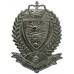 Royal Police Force of Antigua Chrome Cap Badge - Queen's Crown