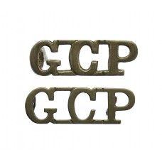 Pair of Gold Coast Police (GCP) White Metal Shoulder Titles