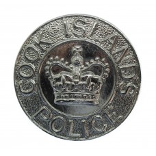 Cook Islands Police Chrome Cap Badge - Queen's Crown