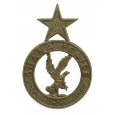 Ghana Police White Metal Cap Badge