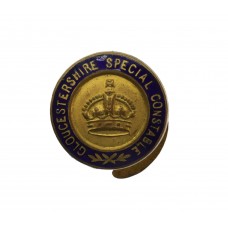 Small Gloucestershire Special Constable Enamelled Lapel Badge - King's Crown