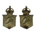 Pair of Buckinghamshire Constabulary White Metal Collar Badges - King's Crown