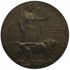 WW1 Memorial Plaque (Death Penny) - Albert Edward Gray