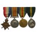 WW1 1914-15 Star, British War Medal, Victory Medal and T.F.E.M. Medal Group of Four - C.S.Mjr. H.H. Spencer, 4th Bn. South Lancashire Regiment