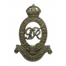 George VI Royal Horse Artillery (R.H.A.) White Metal Cap Badge