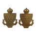 Pair of Cornwall Constabulary White Metal Collar Badges - King's Crown