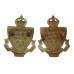 Pair of Cornwall Constabulary White Metal Collar Badges - King's Crown