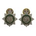 Pair of Royal Parks Constabulary Enamelled Collar Badges - Queen's Crown