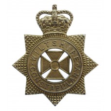 Wiltshire Constabulary Small Star Helmet Plate/Cap Badge - Queen's Crown