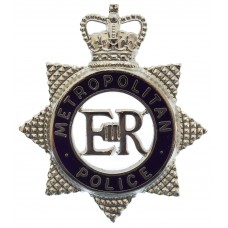 Metropolitan Police Senior Officer's Enamelled Cap Badge - Queen's crown