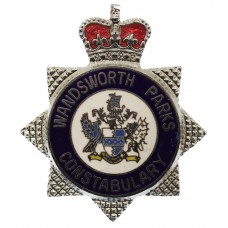 Wandsworth Parks Constabulary Enamelled Cap Badge - Queen's Crown