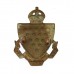 Cornwall Constabulary White Metal Collar Badge - King's Crown