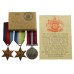 WW2 Casualty Medal Group - Ordinary Telegraphist R.W.A. Stovell, H.M.S. Cassandra, Royal Navy - K.I.A. 11/12/44