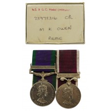 Campaign Service Medal (Clasp - Northern Ireland) and LS&GC Medal Pair - Cpl. M.K. Owen, Royal Electrical & Mechanical Engineers