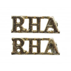 Pair of Royal Horse Artillery (R.H.A.) Anodised (Staybrite) Shoulder Titles