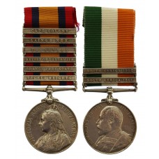 Queen's South Africa (6 Clasps) and King's South Africa (2 Clasps) Medal Pair - Pte. W. Mills, Middlesex Regiment