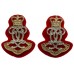 Pair of Queen's Own Hussars Anodised (Staybrite) Collar Badges