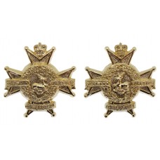 Pair of Sherwood Foresters (Notts & Derby Regiment) Anodised (Staybrite) Collar Badges