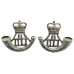 Pair of Durham Light Infantry (D.L.I.) Anodised (Staybrite) Collar Badges - Queen's Crown
