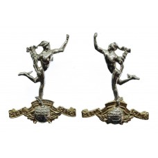 Pair of Royal Signals Anodised (Staybrite) Collar Badges