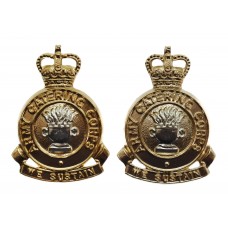 Pair of Army Catering Corps Anodised (Staybrite) Collar Badges (c