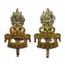 Pair of Royal Army Educational Corps (R.A.E.C.) Officer's Silvered & Gilt Collar Badges - Queen's Crown