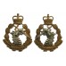 Pair of Royal Army Dental Corps (R.A.D.C.) Bi-Metal Collar Badges - Queen's Crown