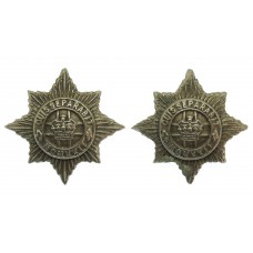 Pair of 4th/7th Royal Dragoon Guards White Metal Collar Badges 