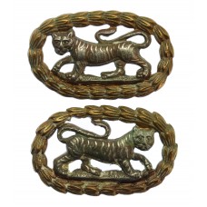 Pair of Leicestershire Regiment Bi-Metal Collar Badges 