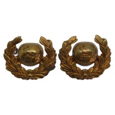 Pair of Royal Marines Brass Collar Badges