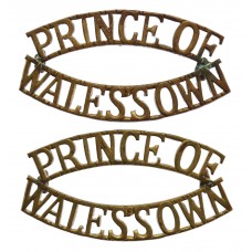 Pair of Prince of Wales's Own Regiment of Yorkshire (PRINCE OF/WALES'S OWN) Shoulder Titles