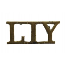 Lanarkshire Imperial Yeomanry (L.I.Y.) Brass Shoulder Title