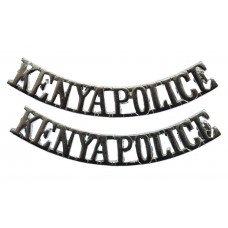 Pair of Kenya Police (KENYA POLICE) Chrome Shoulder Titles