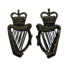 Pair of Royal Ulster Constabulary (R.U.C.) Collar Badges - Queen's Crown