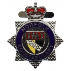 Norfolk Constabulary Enamelled Warrant Card Badge - Queen's Crown