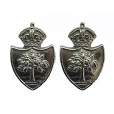 Pair of Worcestershire Constabulary Collar Badges - King's Crown