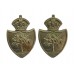 Pair of Worcestershire Constabulary White Metal Collar Badges - King's Crown