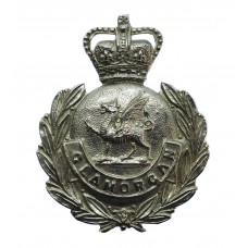 Glamorgan Constabulary Wreath Cap Badge - Queen's Crown