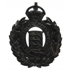 Lancashire Constabulary Black Wreath Helmet Plate - King's Crown