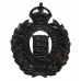 Lancashire Constabulary Black Wreath Helmet Plate - King's Crown